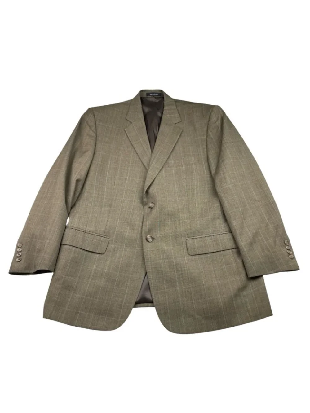 Kilburne & Finch Men's 100% Wool 2-Button Blazer Brown Windowpane Plaid • 42R